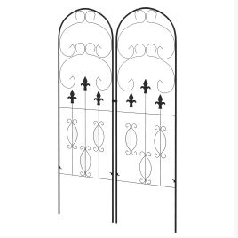 Metal Trellis Set of 2, Garden Trellis for Climbing Plants Support Frames, Scrolls Design