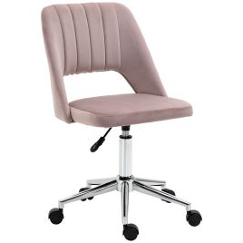 VONSETTA Armless Velvet-Feel Office Chair - Pink