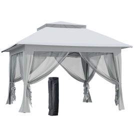 Foldable Pop-up Party Tent Instant Canopy Sun Shade Gazebo Shelter Steel Frame Oxford w/ Roller Bag, 3.6 x 3.6 x 2.9(m) 