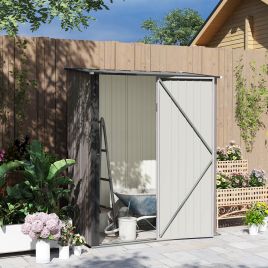 SUNVISTA 5.3 x 3.1ft Corrugated Steel Garden Shed - Light Grey