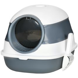 Hooded Cat Litter Box with High Sides Two-Way Entrance
