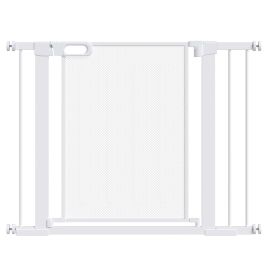 Pressure Fit Safety Gate for Doorways and Staircases, Dog Gate w/ Auto Closing Door, Pet Barrier for Hallways w/ Double Locking - White