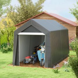 Garden Shed - Portable Outdoor Shed with Window Grey 210cm