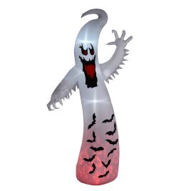 Jones Outdoor 11.8FT Tall Halloween Inflatable Ghost with LEDs - White