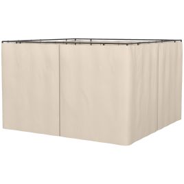 4 Pack Universal Gazebo Replacement Sidewalls Privacy Panel for Most 3 x 3m Gazebo Canopy Pavillion Outdoor Shelter Curtains Beige