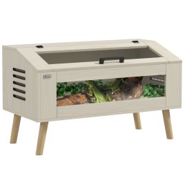 Shelley 140L Vivarium for Snakes Lizards Horned Frogs with Tempered Glass Windows - Oak