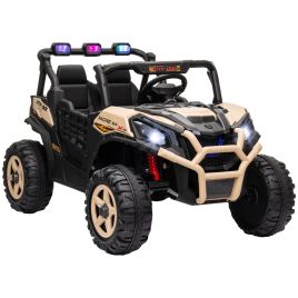 AIVAGO 24V 2 Seater Kids Electric Car with Remote Control, Suspension System,  Slow Start, 3 Speeds, for 3-8 Years, Khaki