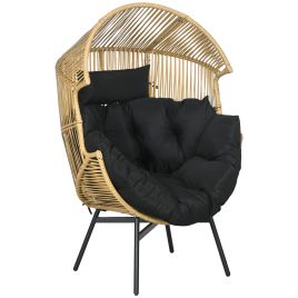 Jones PE Rattan Leisure Chair with Thick Seat Cushion - Sand