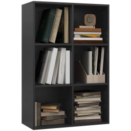 Scott Six-Cube Bookcase - Black Wood Effect