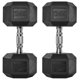 2x20kg Rubber Hex Dumbbell Portable Hand Weights Dumbbell Home Gym Workout Fitness Hand Dumbbell