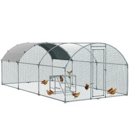 Shelley Spacious Walk-In Chicken Run Outdoor Coop with Activity Shelf - Secure Design