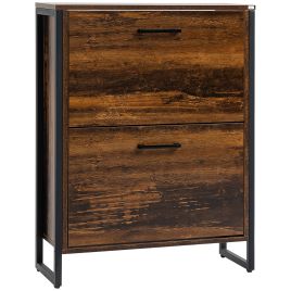 Scott Industrial Shoe Cabinet with 2 Flip Drawers - White
