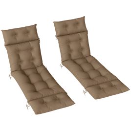 SUNVISTA Set of Two 190 x 56cm Sun Lounger Cushions - Khaki