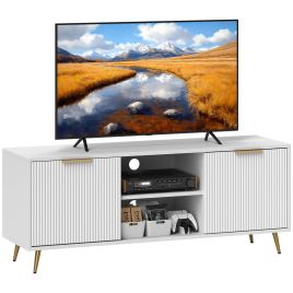 HERON Modern TV Stand Cabinet for TVs up to 55, White