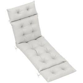 SUNVISTA Sun Lounger Cushion Only, 190x56x10cm Garden Lounge Chair Cushion, Light Grey