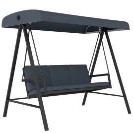 SUNVISTA Three-Seat Garden Swing Chair, with Adjustable Canopy - Dark Grey
