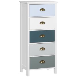 HERON II Multi Colour Chest of Drawers - Tallboy, Small-sized, 5 Drawers