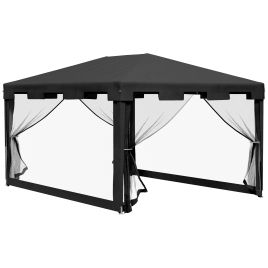 4 x 3 m Party Tent Wedding Gazebo Outdoor Waterproof PE Canopy Shade with Panel