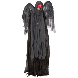 Scott Outdoor 195cm Winged Grim Reaper Halloween Decoration with Sound - Grey