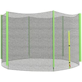 SPORTEDGE 10ft Trampoline Net Replacement with Zip & 6 Plastic Pole Covers, Weather-Resistant, Green