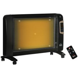 Mica Electric Space Heater, Portable Heater for Home with 2 Heat Settings, living room, study, garage, Adjustable Temperature 15-40°C, Black