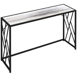 120 cm Console Table, Industrial Sofa Table with Metal Frame for Living Room, Hallway, Grey