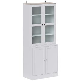 HERON Double Storage Display Cabinet - White