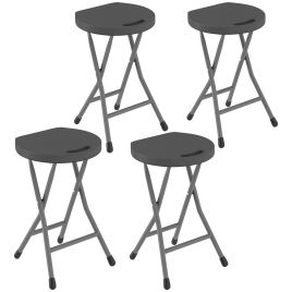 SUNVISTA Set of Four Folding Carry Stools - Charcoal Grey