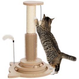 Cat Furniture - Pawzy 5-in-1 Cat Activity Center Oak 32cm