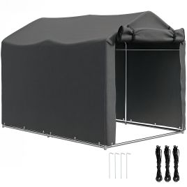 SUNVISTA Outdoor Storage Tent 2.2x1.6m, Waterproof Bike Shelter with Zipper Door & UV Protection - Dark Grey