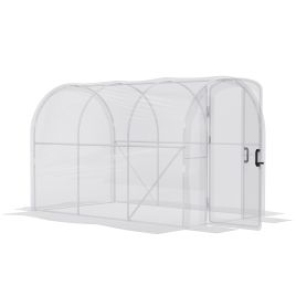 Clear Polytunnel Greenhouse Walk-In with PE Cover and Steel Frame