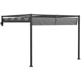 3x4m Lean To Pergola with Retractable Roof for Garden Patio Deck