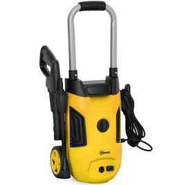 SUNVISTA 1800W Pressure Washer, 150 Bar, 420L/h Flow, Power Jet Cleaner with Nozzle & Hose - Yellow