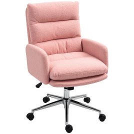 HERON 91-99cm Sherpa Fleece Office Chair - Pink
