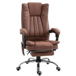 Preston High Back Vibration Massage Office Chair Heated Reclining - Brown