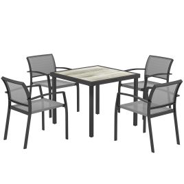 SUNVISTA Five-Piece Outdoor Garden Dining Set - Grey