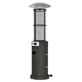 SUNVISTA 11KW Gas Patio Heater with Adjustable Flame, Tip-Over Switch & Wheels, Black