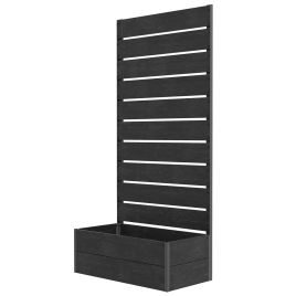 SUNVISTA 34 x 69.5cm Garden Planter Box, with Back Trellis, Black