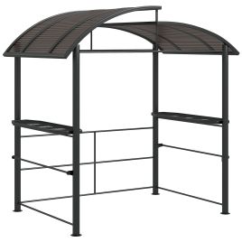 Jones Outdoor Grill Gazebo with Side Shelves - Dark Grey