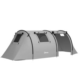 SUNVISTA Four Man Duo Room Tunnel Tent, with Accessories - Grey