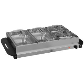 Electric Buffet Server with Plate Warmer and Adjustable Temperature