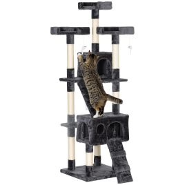 Cat Tree for Indoor Cats Kitten Kitty Scratching Scratcher Post Climbing Tower Activity Centre House Grey