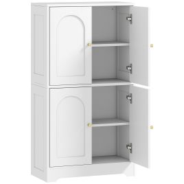 HERON 4 Door Kitchen Storage Cabinet Adjustable Shelves - White