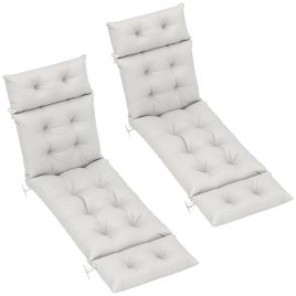 SUNVISTA Set of Two 190 x 56cm Sun Lounger Cushions - Light Grey