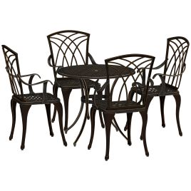SUNVISTA 5 Pieces Garden Dining Set for 4, Bronze Tone