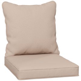 1-Piece Back and Seat Cushion Pillow Replacement, Patio Chair Cushion Set for Indoor Outdoor, Beige