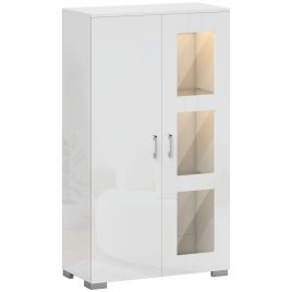 HERON High Gloss Sideboard Display Cabinet 16 Colour RGB LED Lights - White