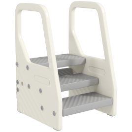 ARQUIN Adjustable 3 Step Toddler Step Stool with Handles - Grey