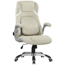 VONSETTA Linen Look Office Chair Adjustable Height Tension - Beige
