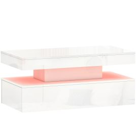 HERON LED Coffee Table with Storage - High Gloss White